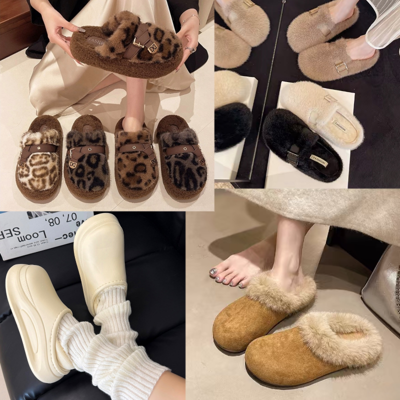 【YLF撤柜款001-999】秋冬季爆款百搭韩版外穿蝴蝶结女拖鞋