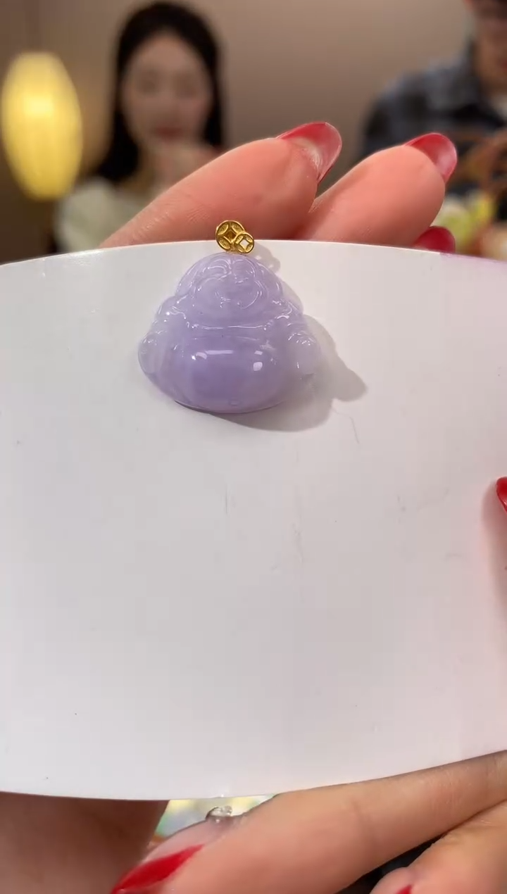 【闪购商品】翡翠颈饰18K金镶嵌天然缅甸a货翡翠