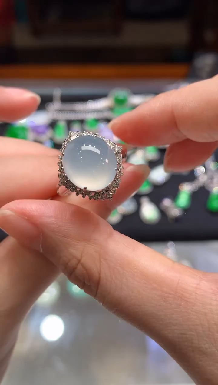 翡翠戒指18K金镶嵌A275|8800两用