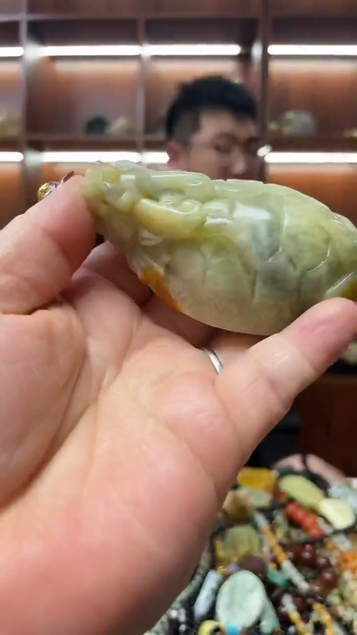 未镶嵌蛇纹石玉手把   