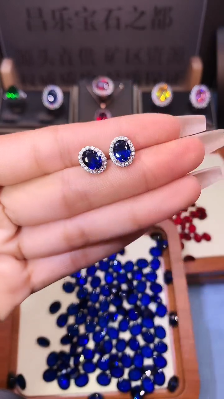 戒指蓝宝石银S925镶嵌.........