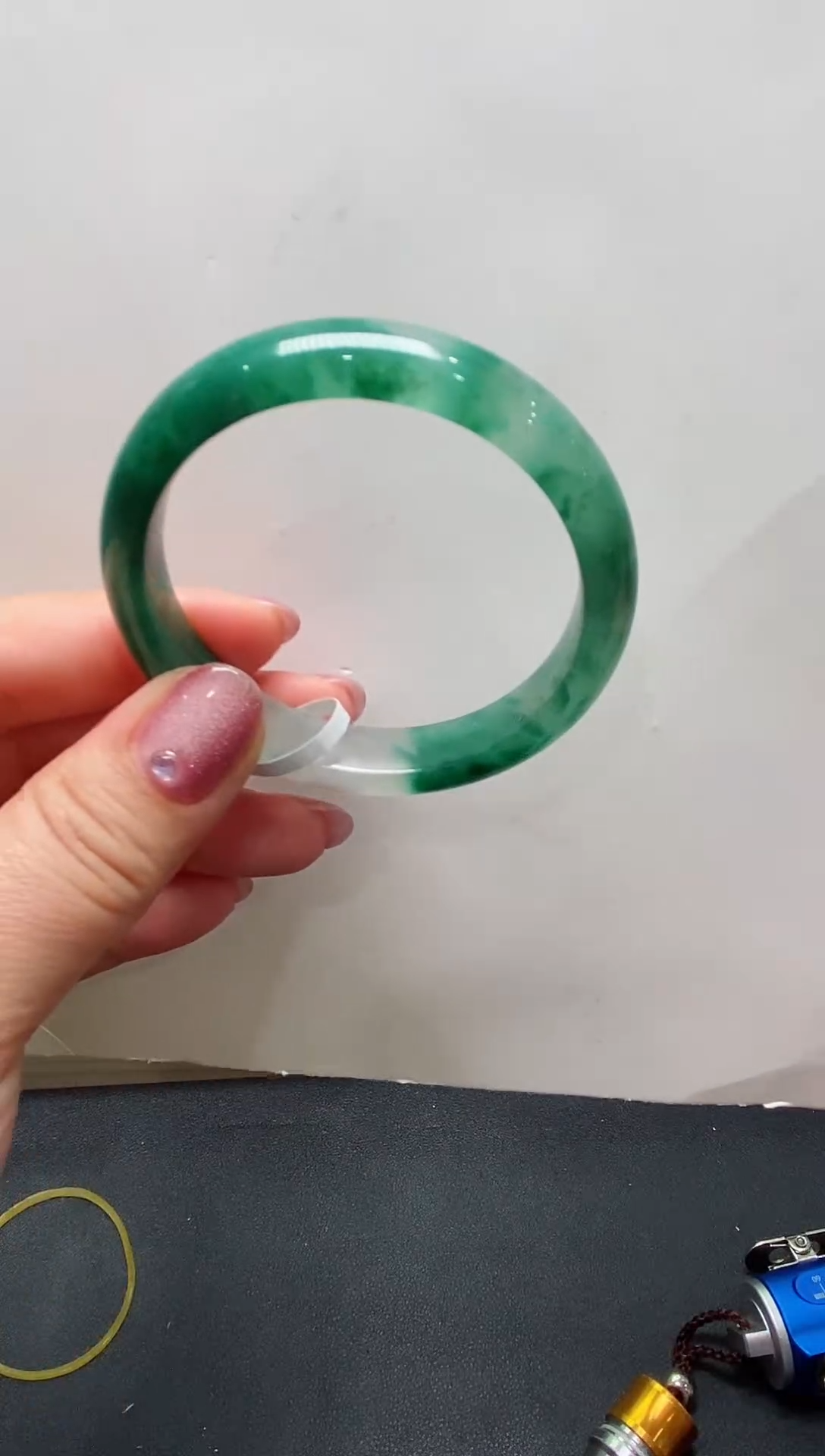【闪购商品】石英质玉手镯未镶嵌非洲翠（独龙玉）09