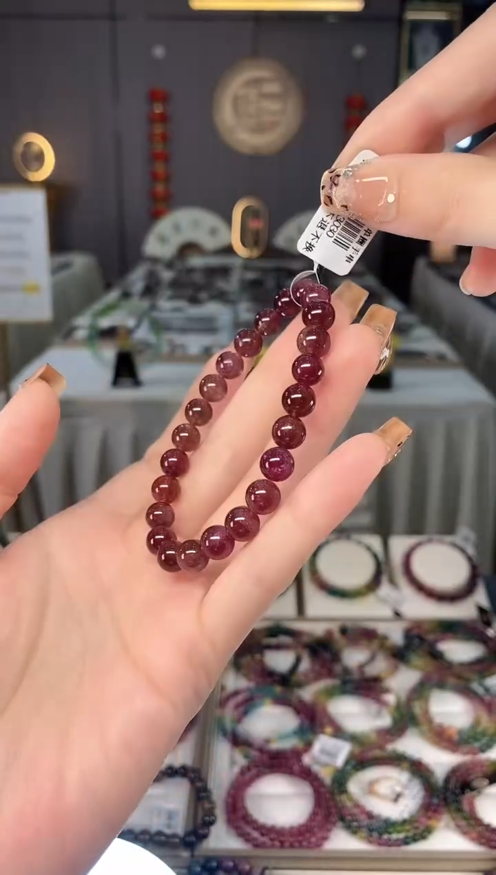 未镶嵌老矿碧玺色标单圈手串7mm+碧玺dan多样性发货一条