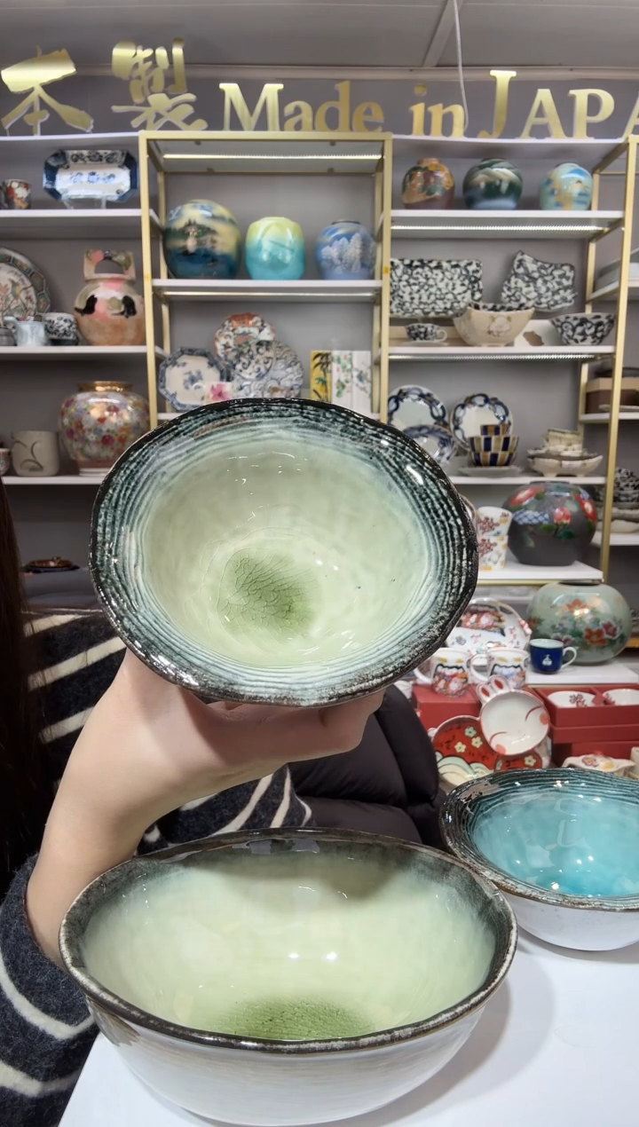 陶瓷13.5厘米钵一只绿色