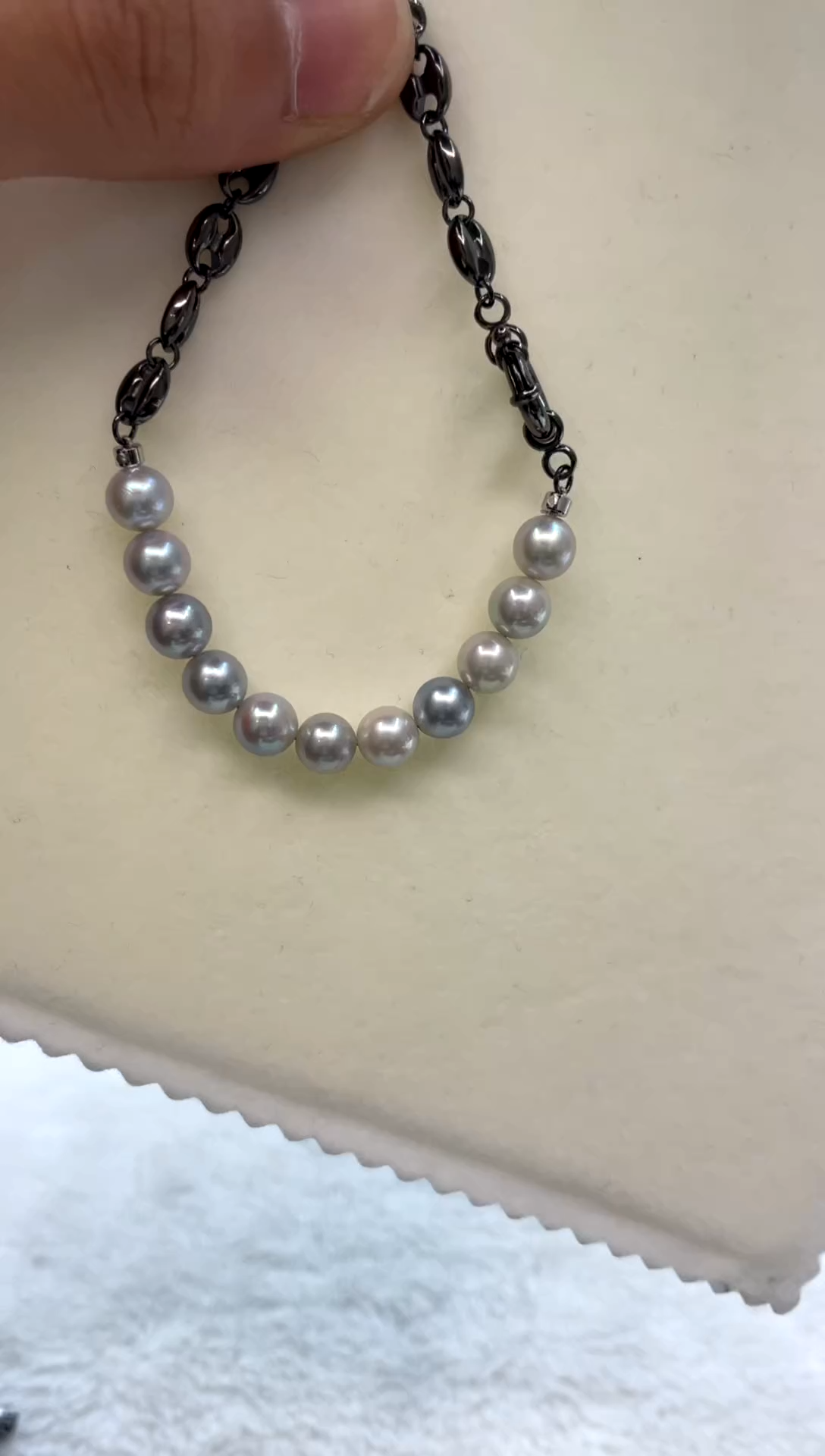 银S925镶嵌手绳海水珍珠6.5-7