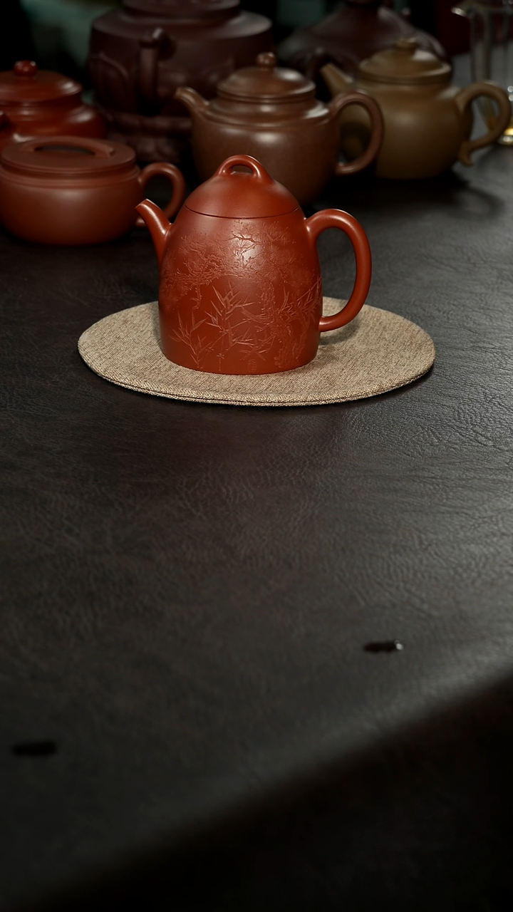 茶壶紫砂ᥫ****魔秦权。大红泥。汪陶全手工280cc