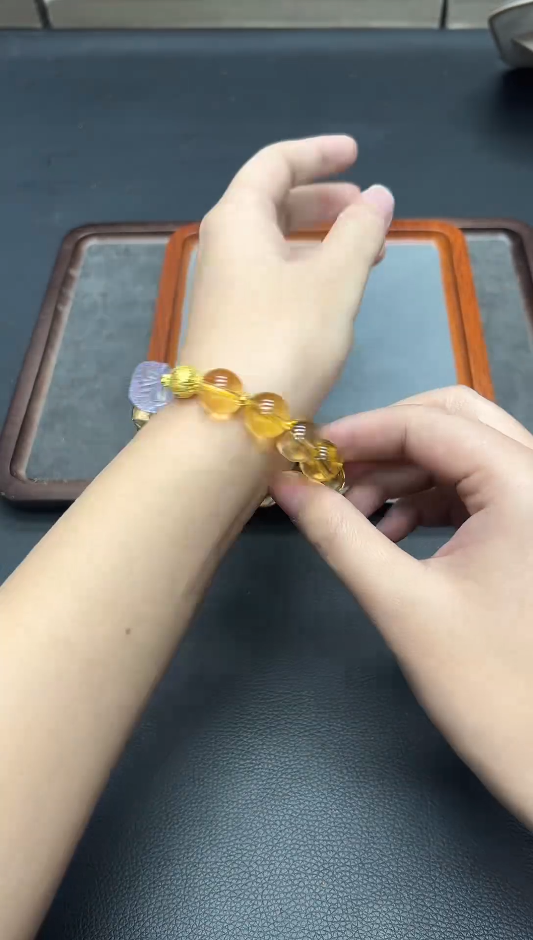 未镶嵌手链水晶黄水晶原创手串