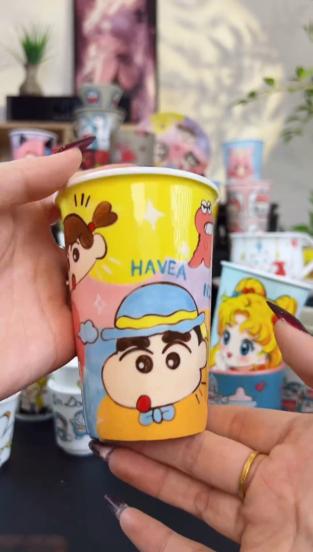 【闪购商品】摆件笙笙漫 手工手绘陶瓷杯杯