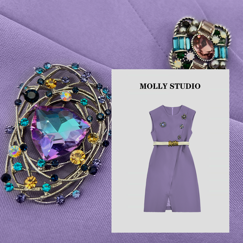 【气质女主】Molly 百搭时尚高腰显瘦 连衣裙 M2025136