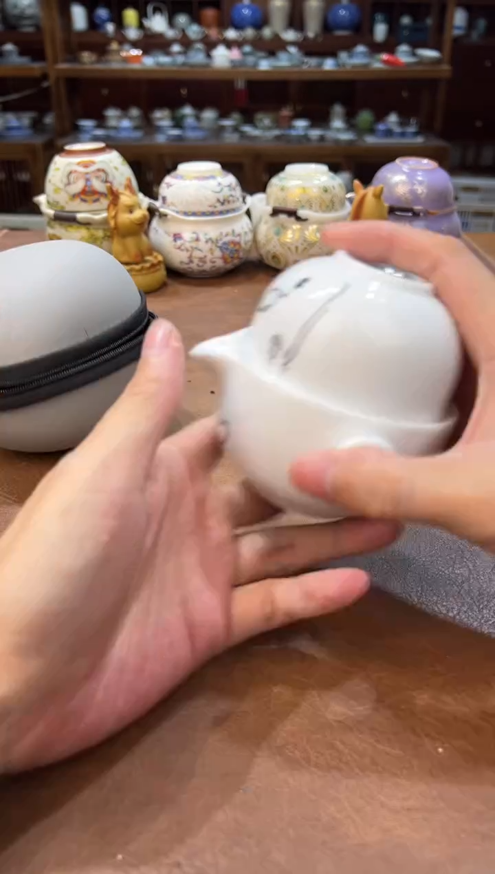 真的很便宜超好看会开片的旅行茶具