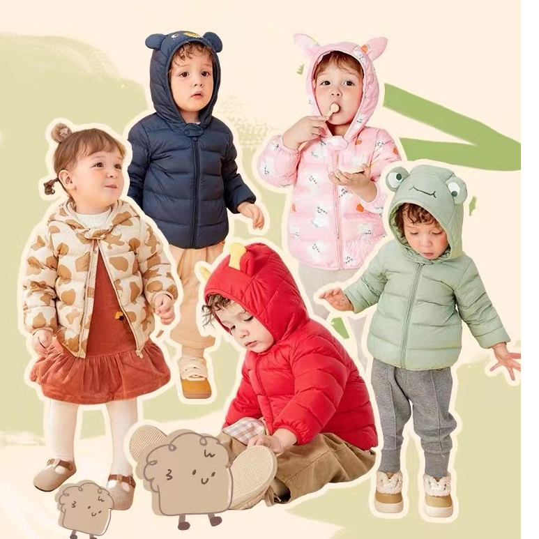 反季冬季宝宝轻薄款羽绒服男女童轻薄冬装连帽儿童白鸭绒小童保暖