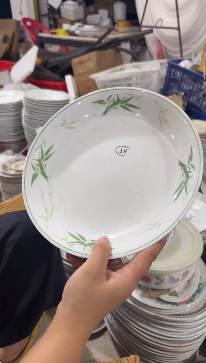 摆件江竹叶窝盘23厘米有瑕请慎拍