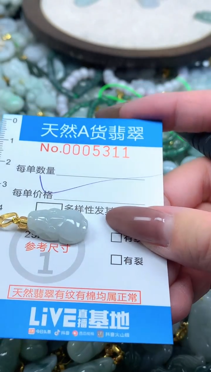 颈饰未镶嵌翡翠净货挂件-5311