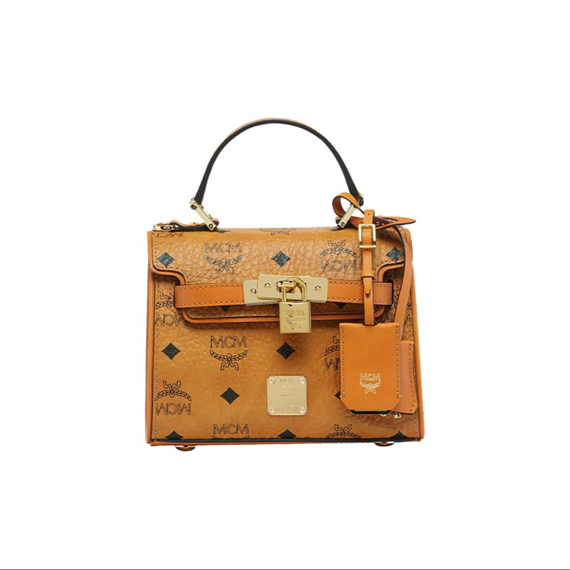 99新 MCM 凯丽包小号干邑色/JM0231