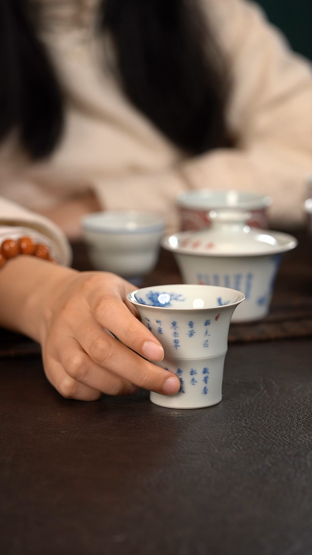 【闪购商品】杯聚澜堂松竹梅书法直口杯