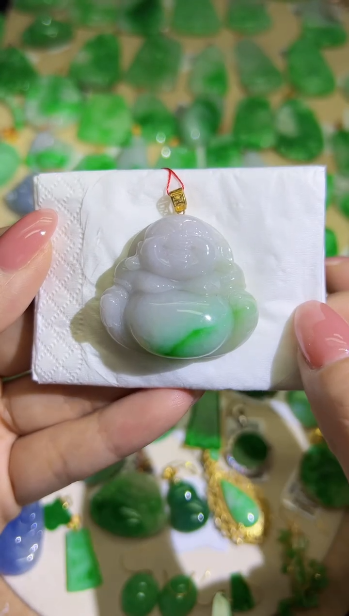 【闪购商品】翡翠颈饰18K金镶嵌Q缅料A货翡翠/支持复检/一件