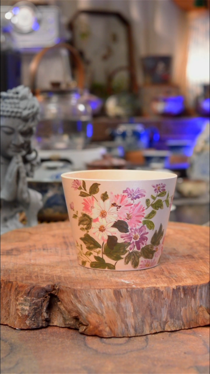 杯子彩菊手工手绘手工手绘