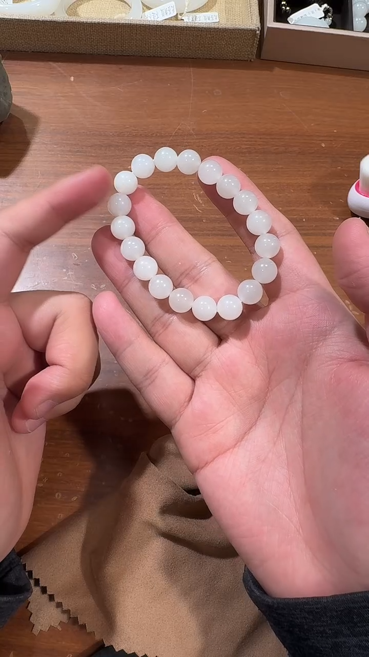 【闪购商品】和田玉未镶嵌手串1458白玉手串10mm