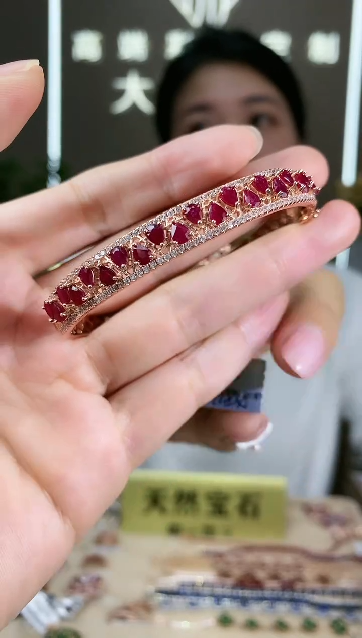 【闪购商品】红宝石手镯银S925镶嵌手镯