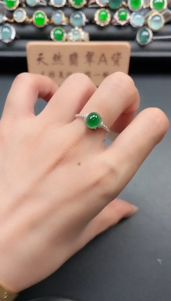 银S925镶嵌戒指翡翠111111111