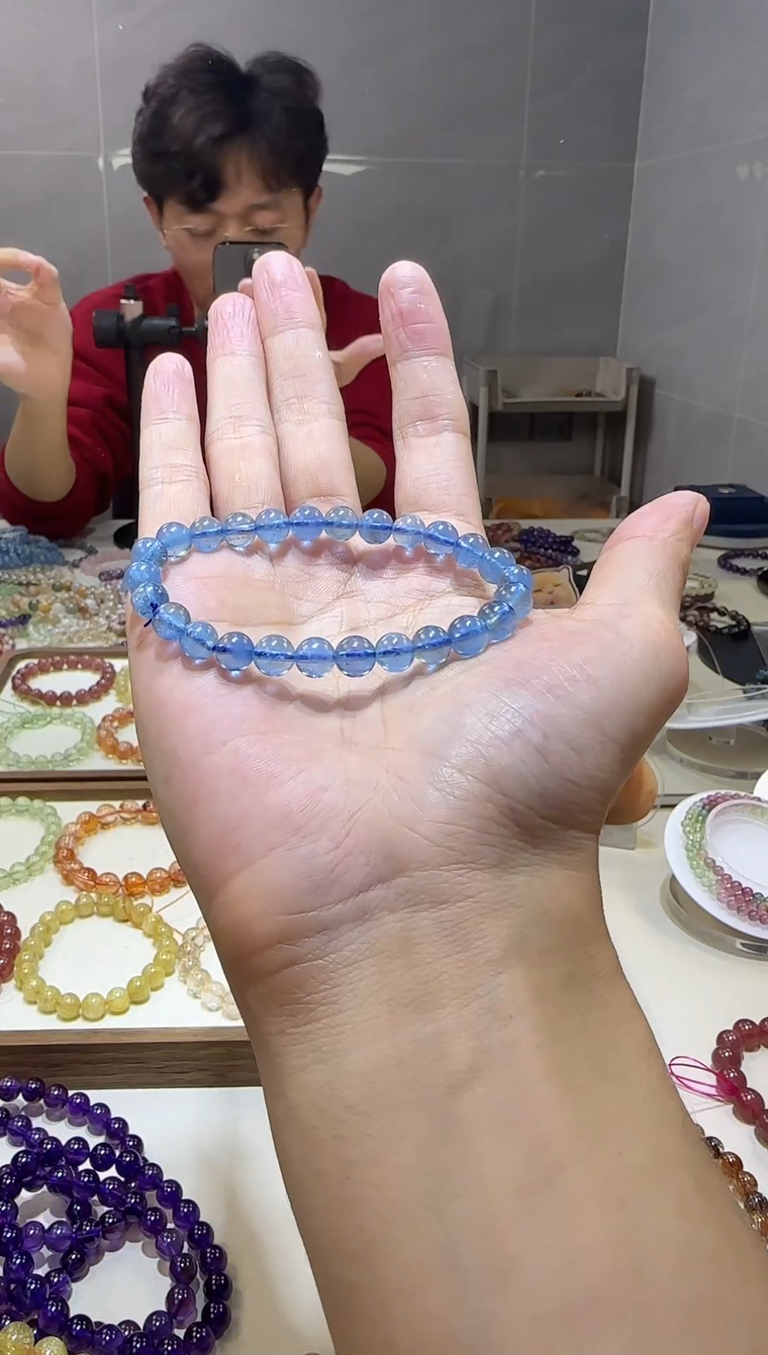 【闪购商品】绿柱石手链未镶嵌魔鬼蓝海蓝宝7【多样性发其一】