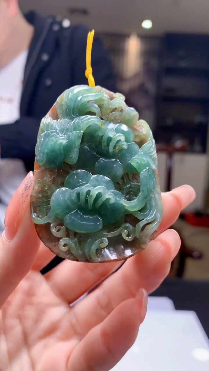 【闪购商品】定制翡翠未镶嵌1074-毛货挂件28