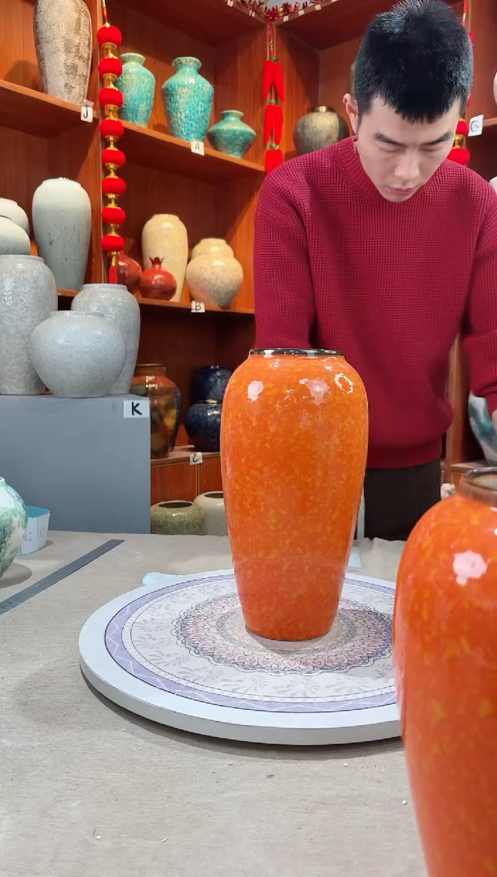 【闪购商品】瓶陶瓷花瓶 无花爱马仕橙大号