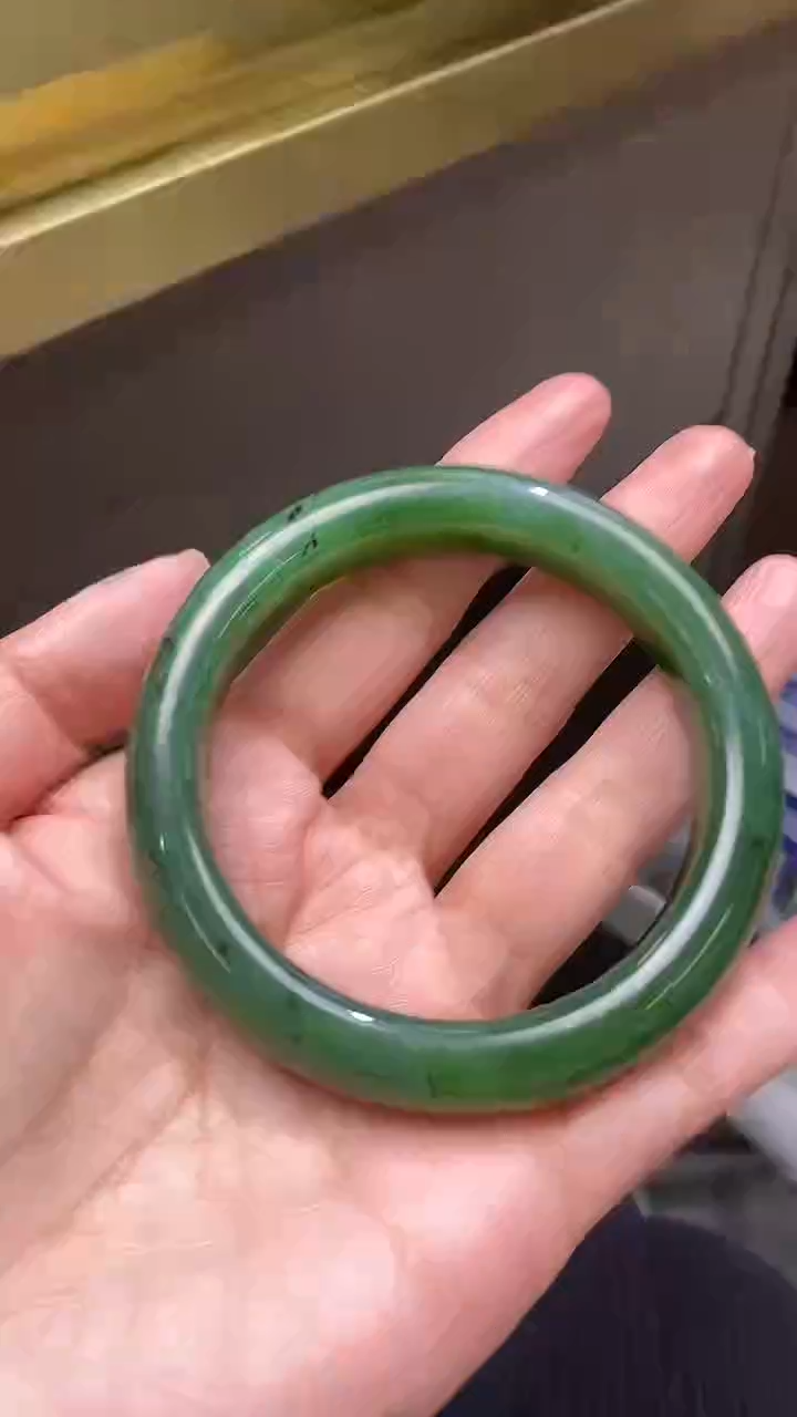 未镶嵌手镯和田玉（碧玉）诺**麻和田玉碧玉手镯58.7mm