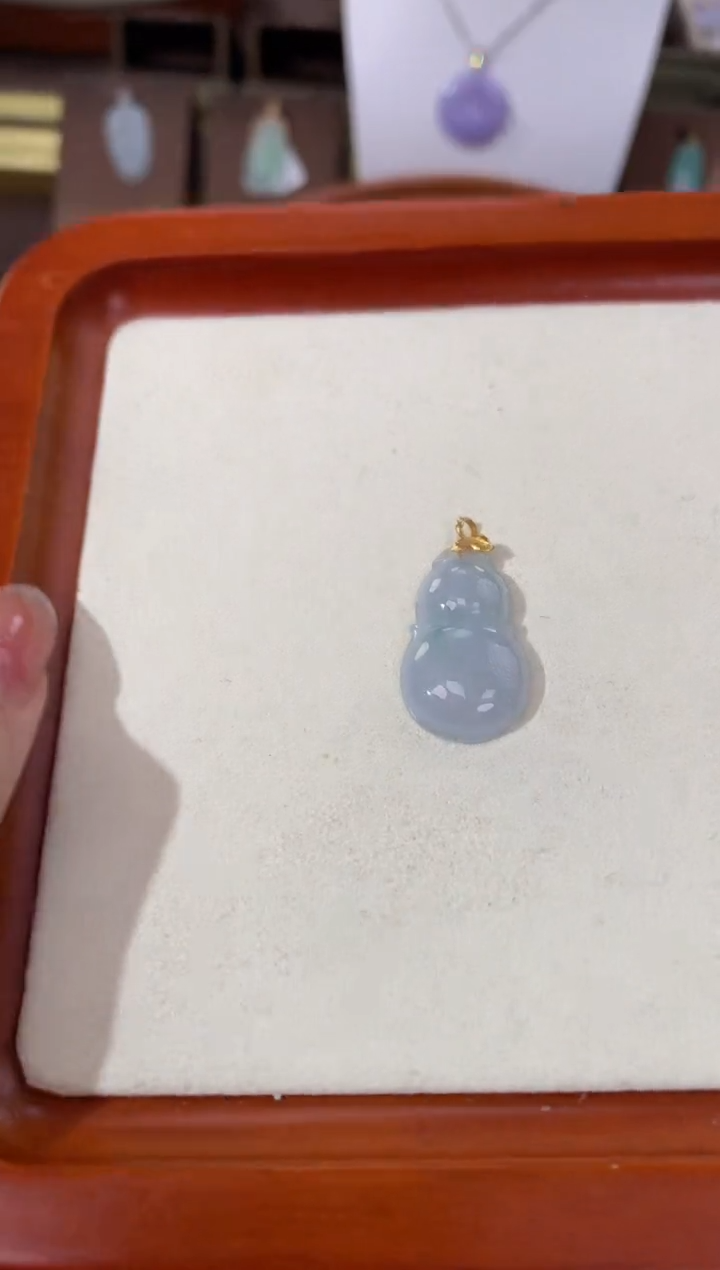 【闪购商品】翡翠颈饰18K金镶嵌天然缅甸a货翡翠