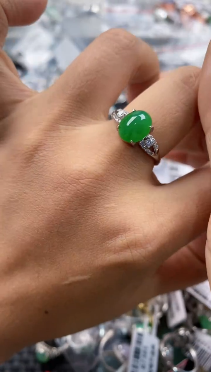银S925镶嵌戒指翡翠333     8
