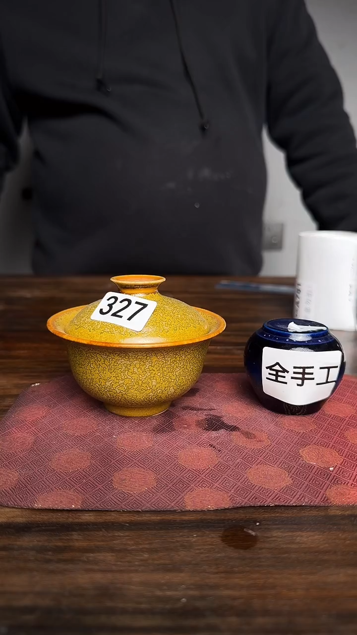 婺州龙窑烧制技艺全手工盖碗（327