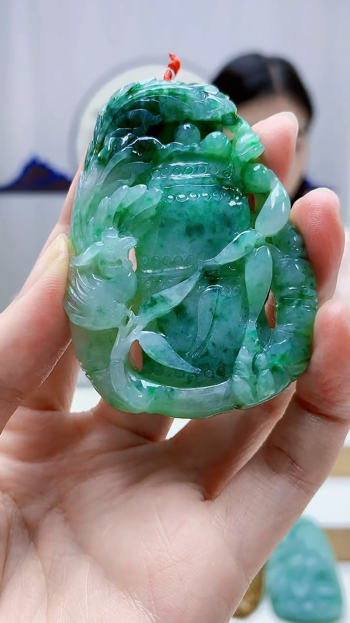 未镶嵌定制翡翠4812zm-毛货挂件竹节55