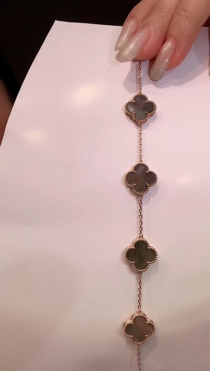 【闪购商品】贝壳（贝母）手链18K金镶嵌6g灰贝