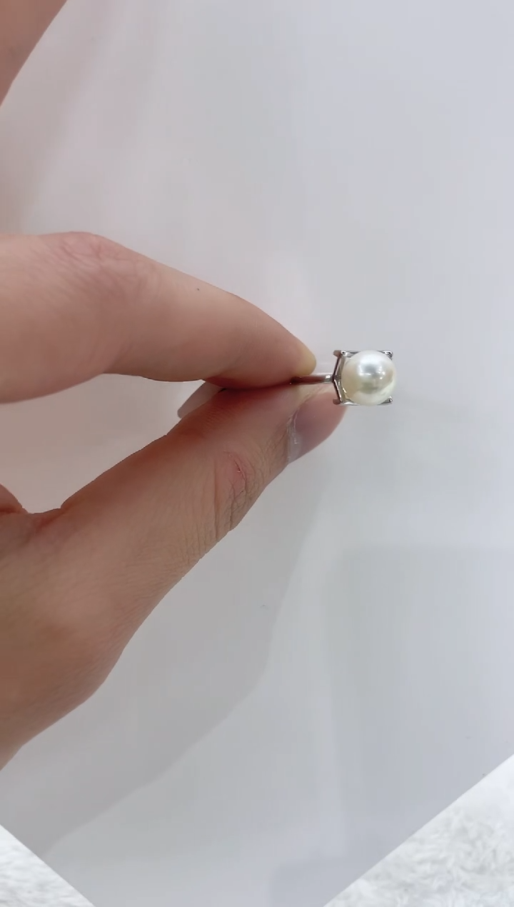 【闪购商品】海水珍珠戒指银S925镶嵌海水珍珠戒指