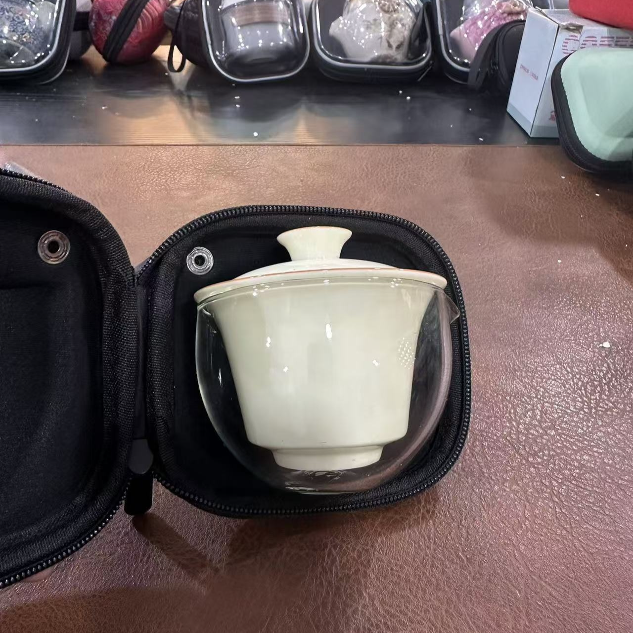 黄宝石奶白盖碗款B0123