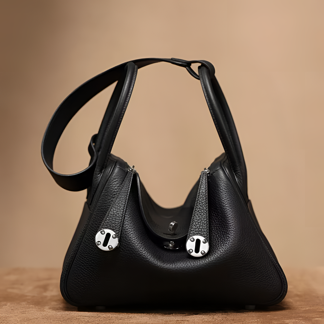 【高定银扣】定制款高级感医生包手提包 LD26 黑色（尺寸26*18*12）