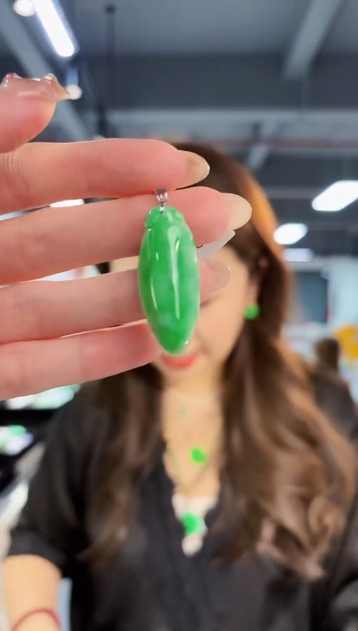 【闪购商品】翡翠颈饰18K金镶嵌缅料A货/支持复检/一件