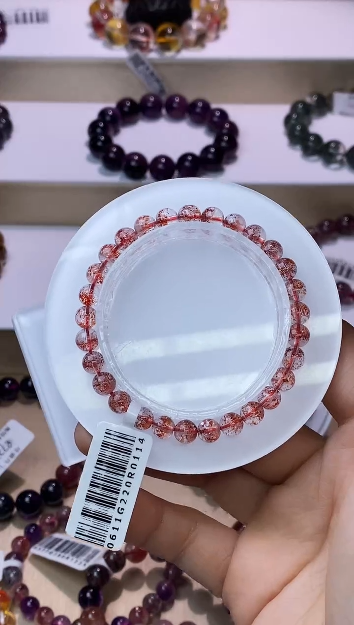 【闪购商品】水晶手链未镶嵌芬达金草莓单圈6m+