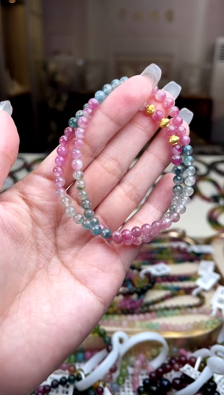 【闪购商品】碧玺/未镶嵌4mm+碧玺多圈多样性发货