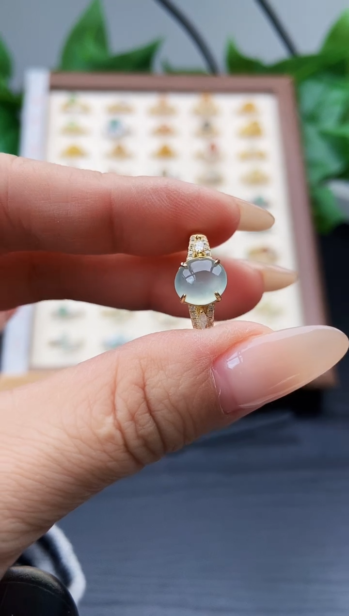 银S925镶嵌戒指翡翠12