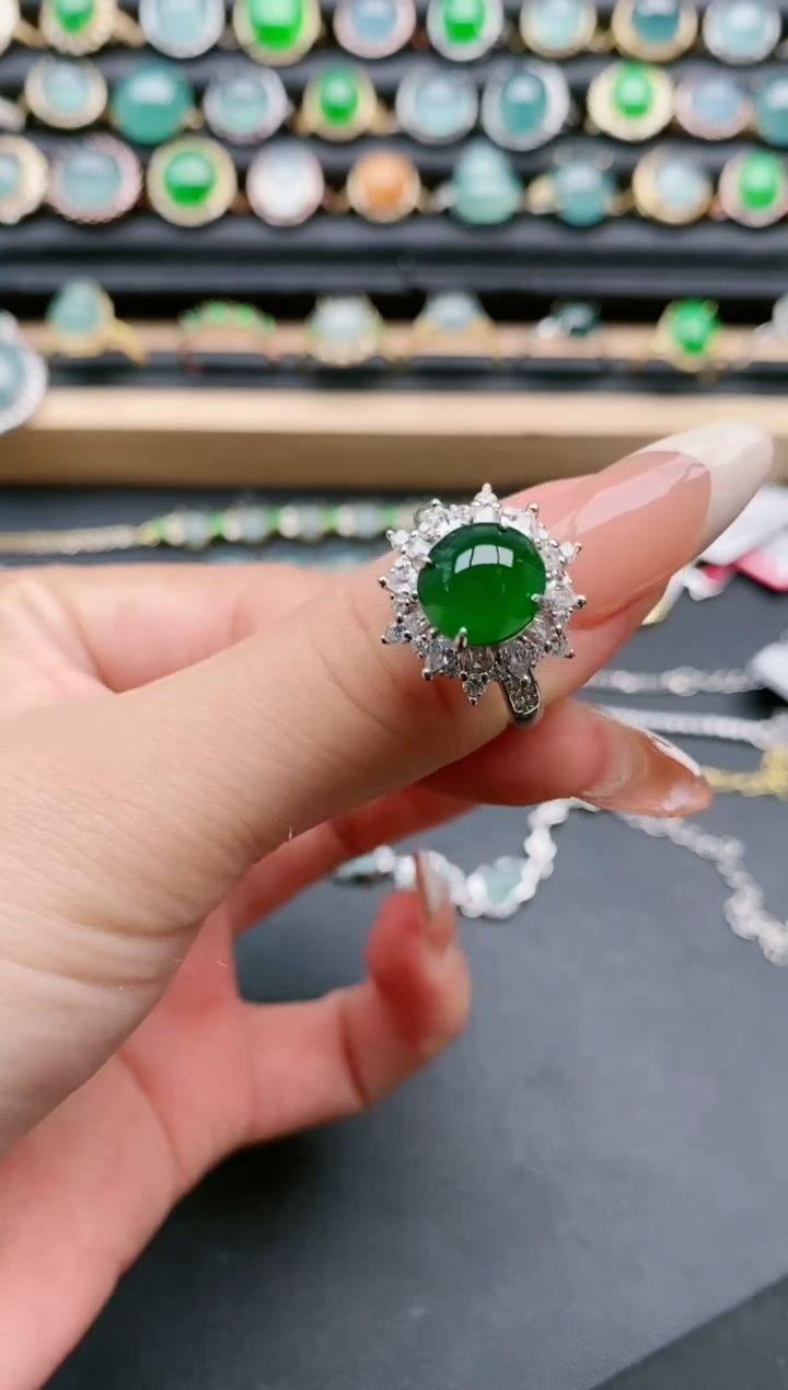【闪购商品】翡翠戒指银S925镶嵌1111111