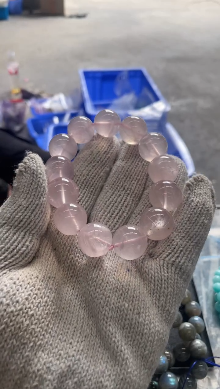 【闪购商品】芙蓉石手串卡17mm未镶嵌天然粉水晶手串拍3单99发1