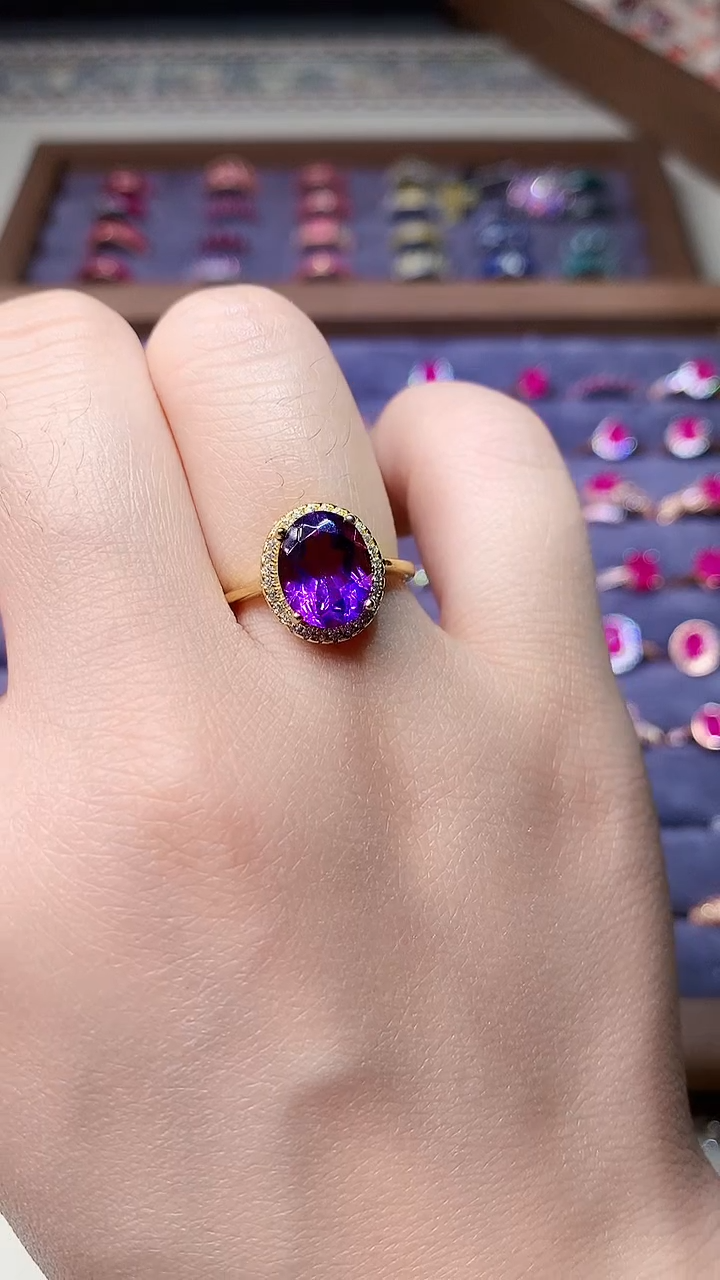 【闪购商品】紫晶戒指银S925镶嵌0000