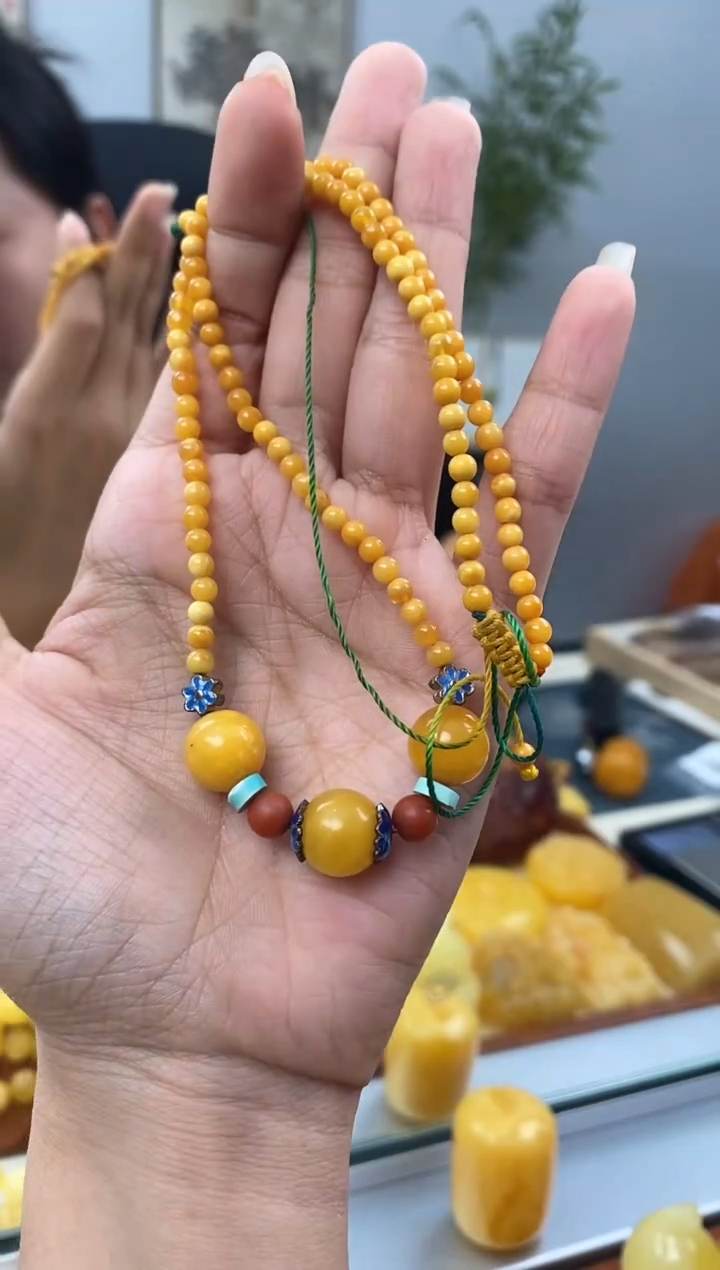 【闪购商品】琥珀裸石未镶嵌天然琥珀蜜蜡锁骨链