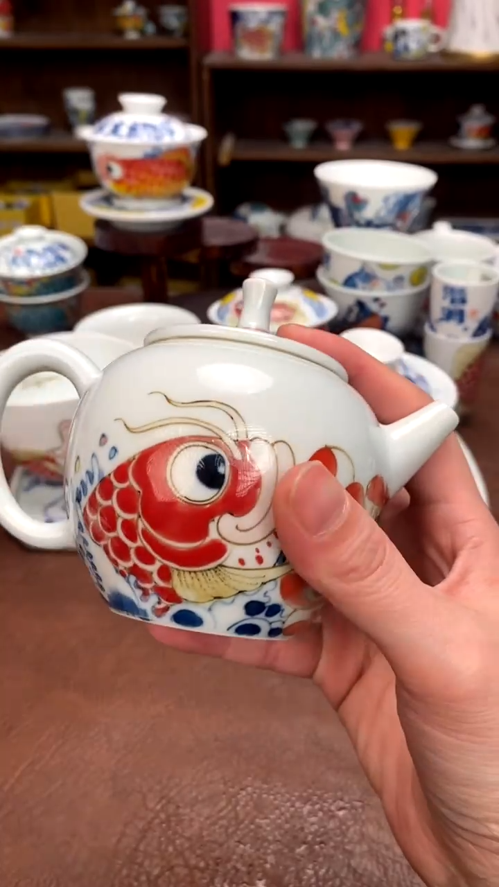 【闪购商品】莲年有鱼梨壶昨明陶瓷