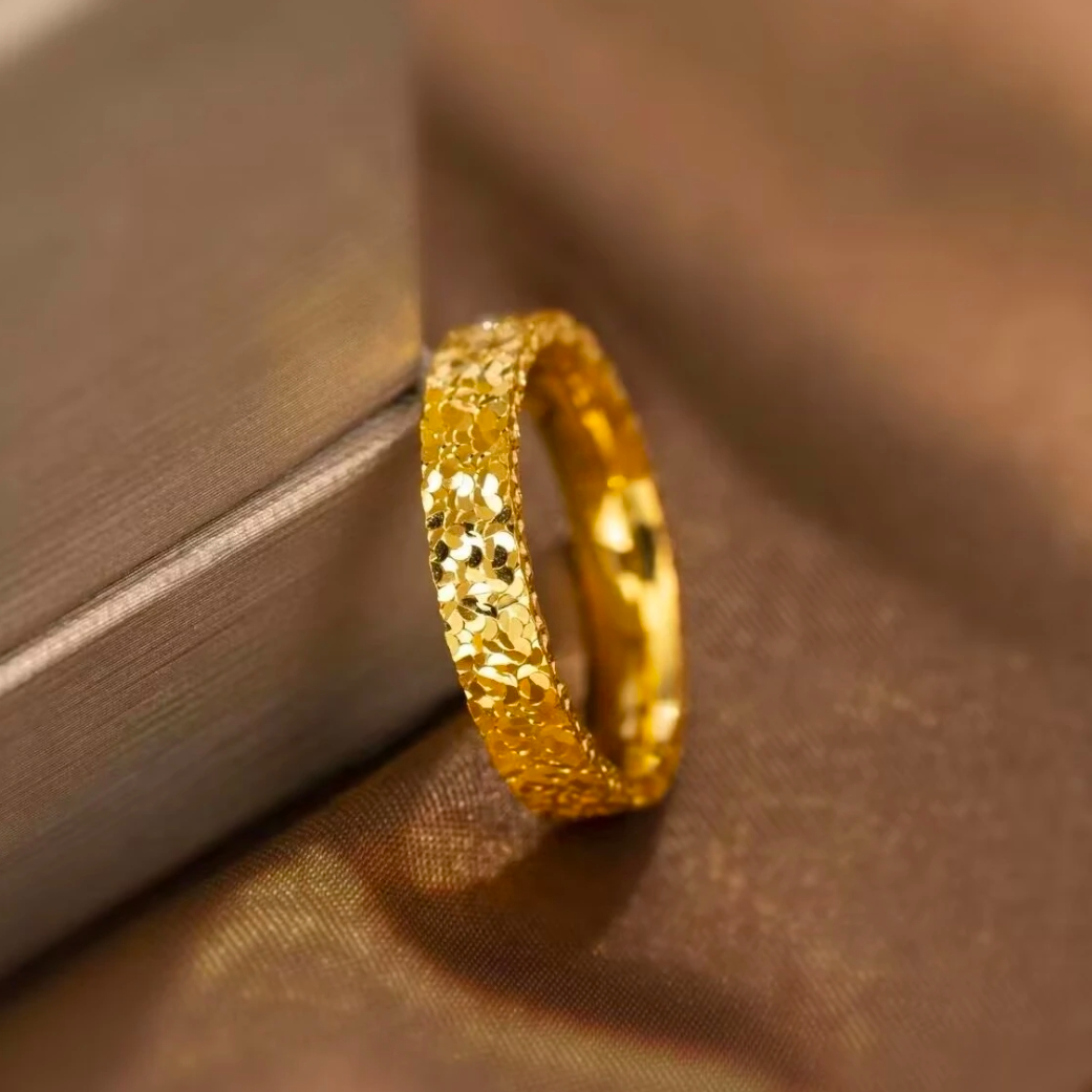 【听风珠宝】 18K 金爆闪碎冰冰戒指时尚经典款DY