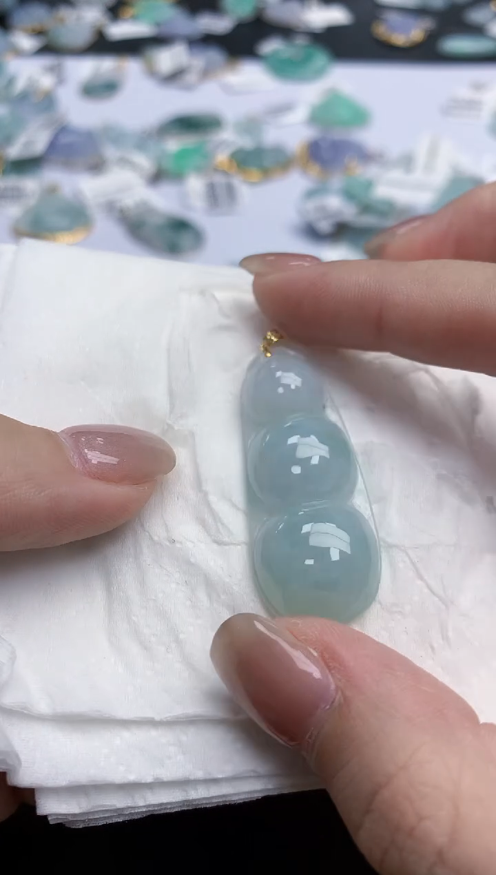 【闪购商品】翡翠颈饰18K金镶嵌天然缅甸翡翠A货
