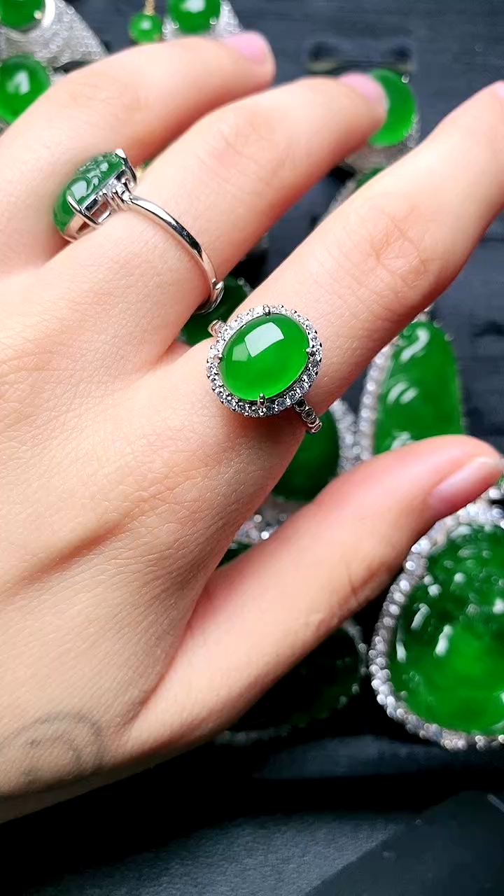 【闪购商品】翡翠戒指未镶嵌蛋面戒指