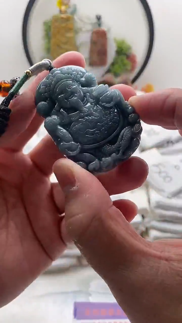 颈饰未镶嵌翡翠财神1