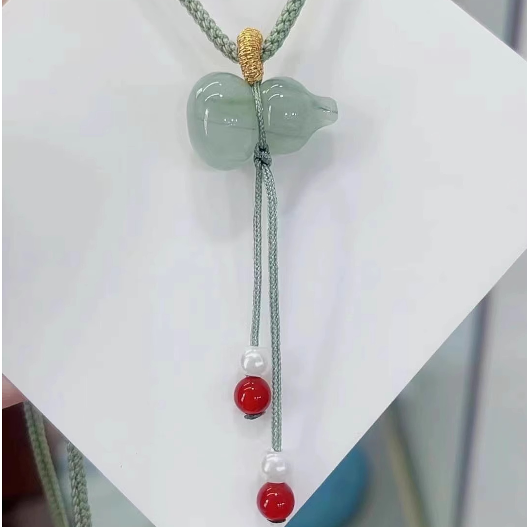 新疆天然玉石天山翠玉葫芦吊坠福禄吊坠项链女款挂件挂坠